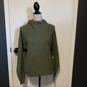 Won Hundred Sweater XS Knit Green Mock Neck Catherine